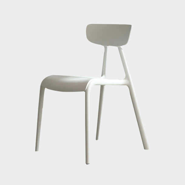 Home Contemporary Side Chair Open Back Plastic Armless Dining Room Chair White 1 Piece Clearhalo ' kitchen&dining_furn' 'Dining Chairs' 'Dining Tables & Seating' 'dining_chair' 'Furniture' 'furniture_dining_chair' 'Kitchen & Dining Furniture' 'kitchen' 3453689