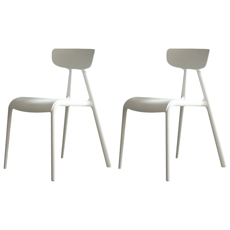 Home Contemporary Side Chair Open Back Plastic Armless Dining Room Chair White Set of 2 Clearhalo ' kitchen&dining_furn' 'Dining Chairs' 'Dining Tables & Seating' 'dining_chair' 'Furniture' 'furniture_dining_chair' 'Kitchen & Dining Furniture' 'kitchen' 3453690