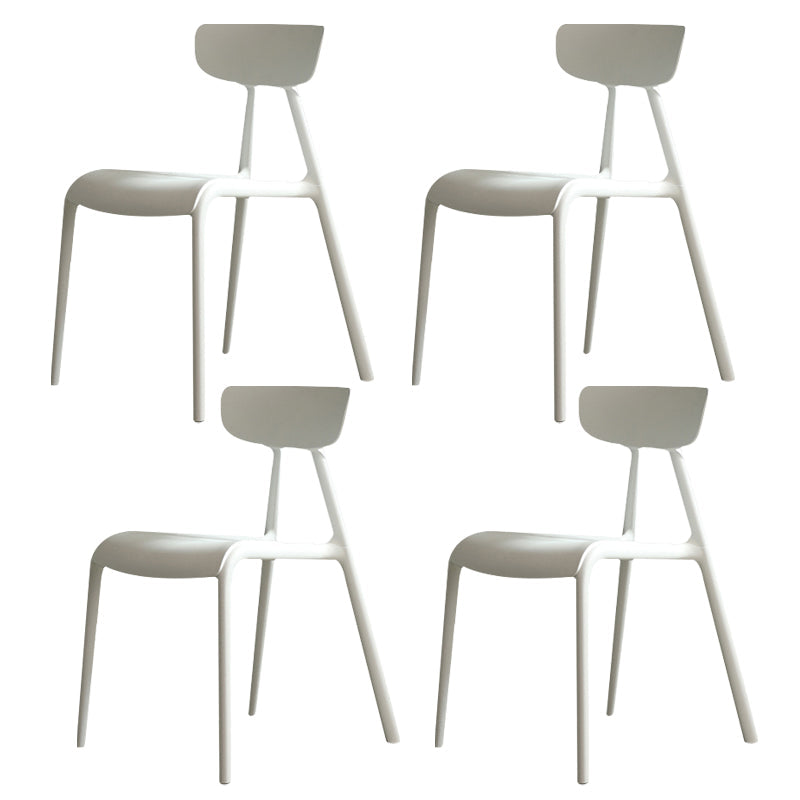 Home Contemporary Side Chair Open Back Plastic Armless Dining Room Chair White Set of 4 Clearhalo ' kitchen&dining_furn' 'Dining Chairs' 'Dining Tables & Seating' 'dining_chair' 'Furniture' 'furniture_dining_chair' 'Kitchen & Dining Furniture' 'kitchen' 3453691
