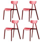 Home Contemporary Side Chair Open Back Plastic Armless Dining Room Chair Red Set of 4 Clearhalo ' kitchen&dining_furn' 'Dining Chairs' 'Dining Tables & Seating' 'dining_chair' 'Furniture' 'furniture_dining_chair' 'Kitchen & Dining Furniture' 'kitchen' 3453694