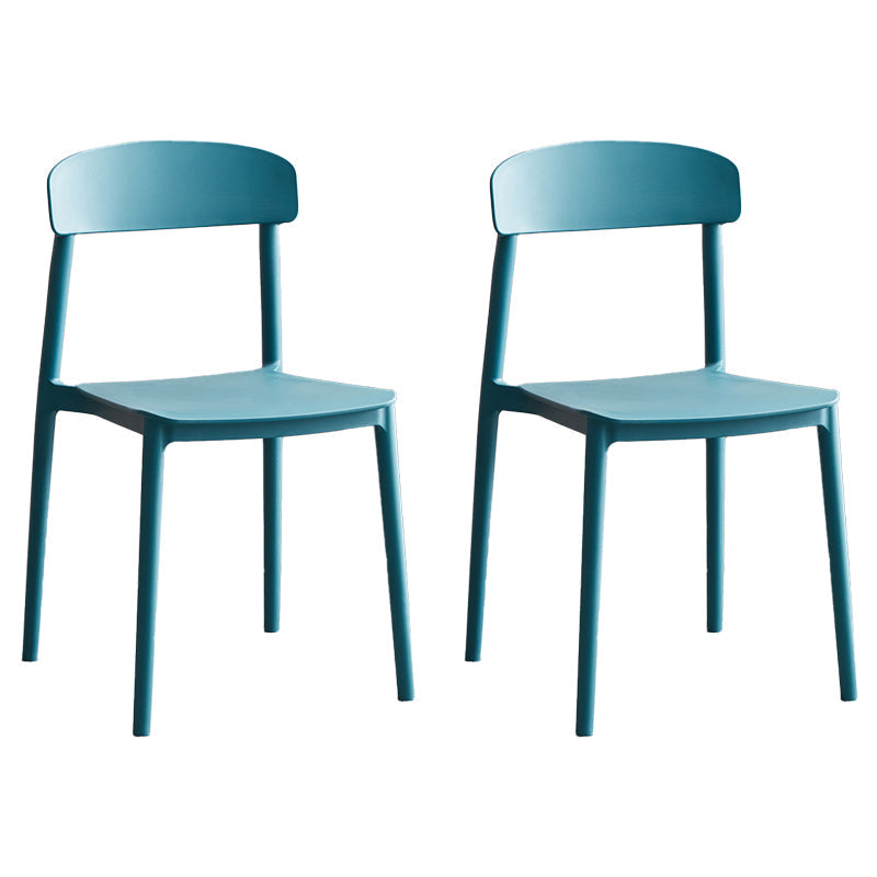 Contemporary Home Side Chair Open Back Plastic Stackable Dining Room Chair Blue Set of 2 Clearhalo ' kitchen&dining_furn' 'Dining Chairs' 'Dining Tables & Seating' 'dining_chair' 'Furniture' 'furniture_dining_chair' 'Kitchen & Dining Furniture' 'kitchen' 3453697