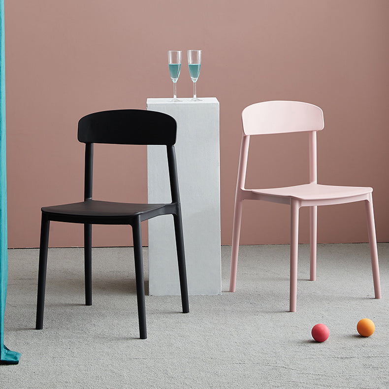 Contemporary Home Side Chair Open Back Plastic Stackable Dining Room Chair Clearhalo ' kitchen&dining_furn' 'Dining Chairs' 'Dining Tables & Seating' 'dining_chair' 'Furniture' 'furniture_dining_chair' 'Kitchen & Dining Furniture' 'kitchen' 3453698