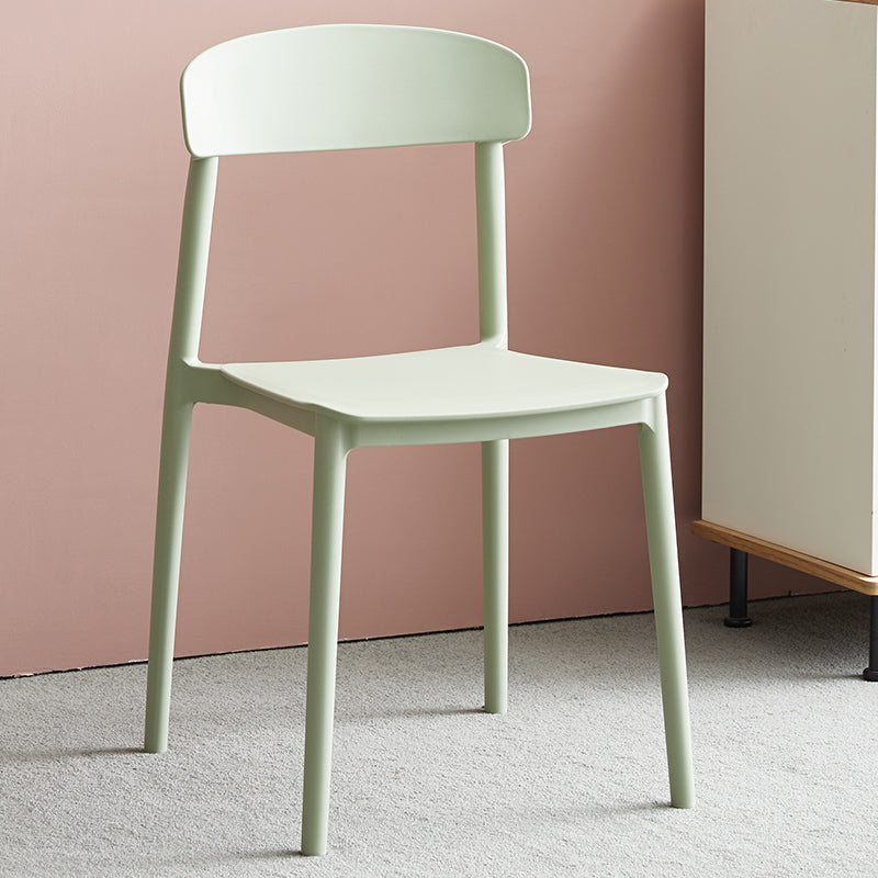 Contemporary Home Side Chair Open Back Plastic Stackable Dining Room Chair Green 1 Piece Clearhalo ' kitchen&dining_furn' 'Dining Chairs' 'Dining Tables & Seating' 'dining_chair' 'Furniture' 'furniture_dining_chair' 'Kitchen & Dining Furniture' 'kitchen' 3453707