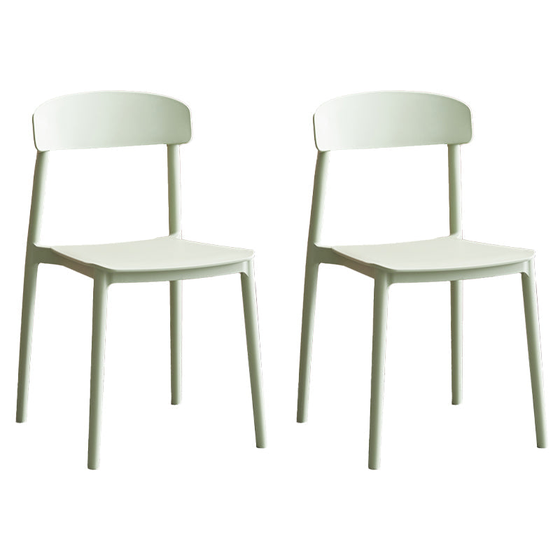 Contemporary Home Side Chair Open Back Plastic Stackable Dining Room Chair Green Set of 2 Clearhalo ' kitchen&dining_furn' 'Dining Chairs' 'Dining Tables & Seating' 'dining_chair' 'Furniture' 'furniture_dining_chair' 'Kitchen & Dining Furniture' 'kitchen' 3453710