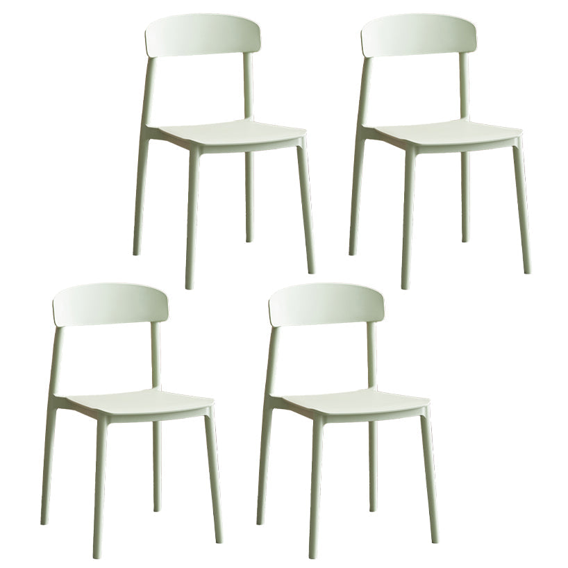 Contemporary Home Side Chair Open Back Plastic Stackable Dining Room Chair Green Set of 4 Clearhalo ' kitchen&dining_furn' 'Dining Chairs' 'Dining Tables & Seating' 'dining_chair' 'Furniture' 'furniture_dining_chair' 'Kitchen & Dining Furniture' 'kitchen' 3453711