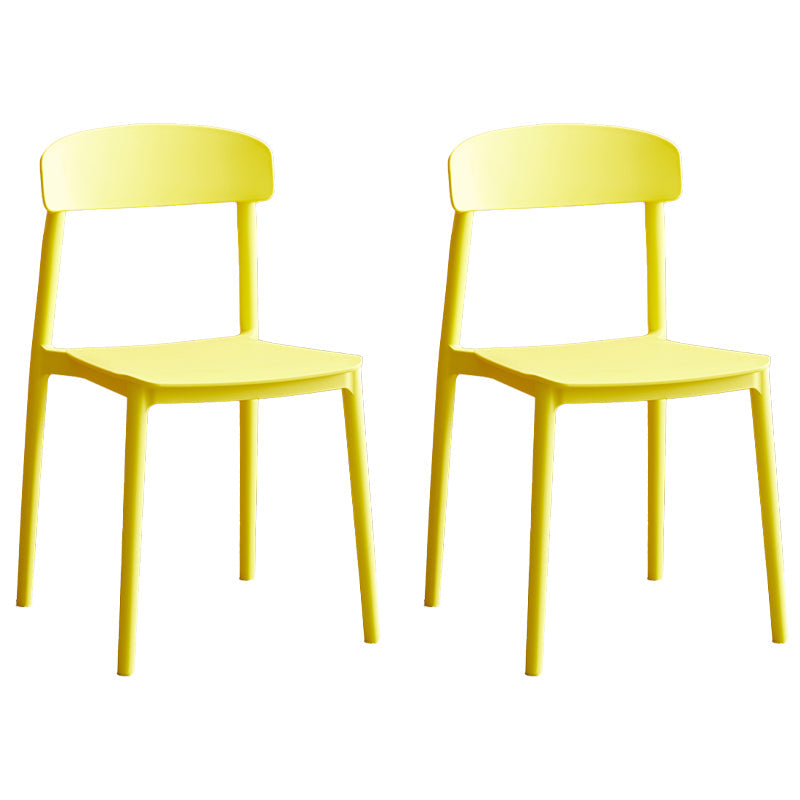 Contemporary Home Side Chair Open Back Plastic Stackable Dining Room Chair Yellow Set of 2 Clearhalo ' kitchen&dining_furn' 'Dining Chairs' 'Dining Tables & Seating' 'dining_chair' 'Furniture' 'furniture_dining_chair' 'Kitchen & Dining Furniture' 'kitchen' 3453716