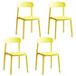 Contemporary Home Side Chair Open Back Plastic Stackable Dining Room Chair Yellow Set of 4 Clearhalo ' kitchen&dining_furn' 'Dining Chairs' 'Dining Tables & Seating' 'dining_chair' 'Furniture' 'furniture_dining_chair' 'Kitchen & Dining Furniture' 'kitchen' 3453717