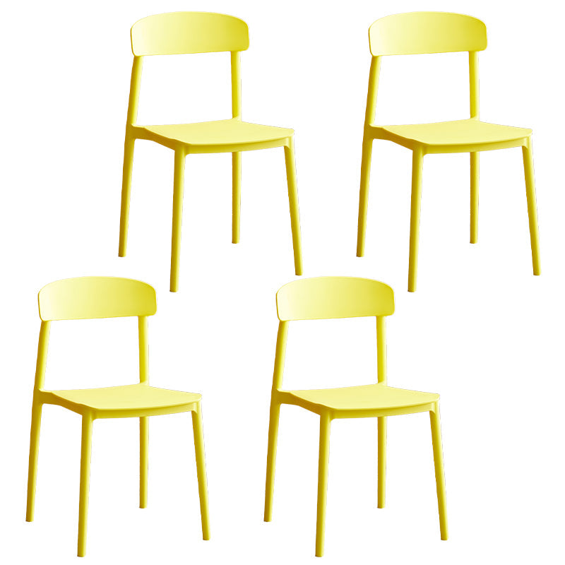 Contemporary Home Side Chair Open Back Plastic Stackable Dining Room Chair Yellow Set of 4 Clearhalo ' kitchen&dining_furn' 'Dining Chairs' 'Dining Tables & Seating' 'dining_chair' 'Furniture' 'furniture_dining_chair' 'Kitchen & Dining Furniture' 'kitchen' 3453717