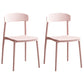 Contemporary Home Side Chair Open Back Plastic Stackable Dining Room Chair Pink Set of 2 Clearhalo ' kitchen&dining_furn' 'Dining Chairs' 'Dining Tables & Seating' 'dining_chair' 'Furniture' 'furniture_dining_chair' 'Kitchen & Dining Furniture' 'kitchen' 3453719
