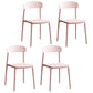 Contemporary Home Side Chair Open Back Plastic Stackable Dining Room Chair Pink Set of 4 Clearhalo ' kitchen&dining_furn' 'Dining Chairs' 'Dining Tables & Seating' 'dining_chair' 'Furniture' 'furniture_dining_chair' 'Kitchen & Dining Furniture' 'kitchen' 3453720