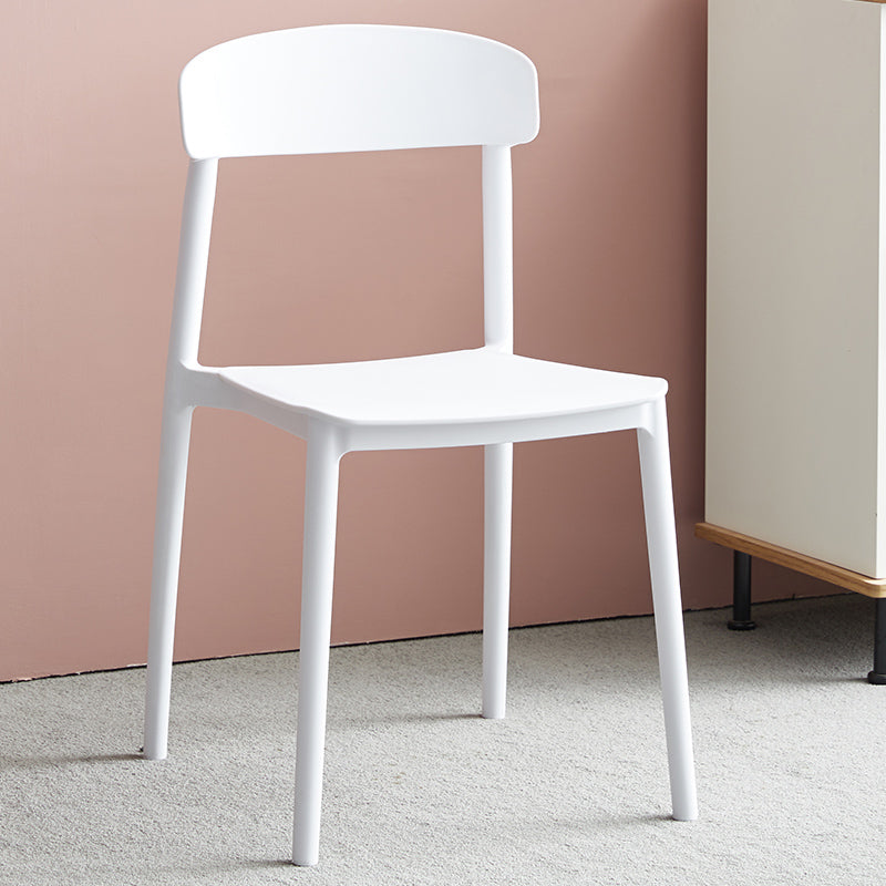 Contemporary Home Side Chair Open Back Plastic Stackable Dining Room Chair White 1 Piece Clearhalo ' kitchen&dining_furn' 'Dining Chairs' 'Dining Tables & Seating' 'dining_chair' 'Furniture' 'furniture_dining_chair' 'Kitchen & Dining Furniture' 'kitchen' 3453724