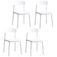 Contemporary Home Side Chair Open Back Plastic Stackable Dining Room Chair White Set of 4 Clearhalo ' kitchen&dining_furn' 'Dining Chairs' 'Dining Tables & Seating' 'dining_chair' 'Furniture' 'furniture_dining_chair' 'Kitchen & Dining Furniture' 'kitchen' 3453726