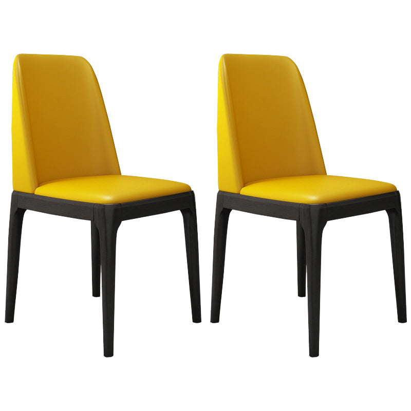 Wood Scandinavian Restaurant Side Chair Parsons Multi-color Dining Chair Yellow Black Set of 2 Clearhalo ' kitchen&dining_furn' 'Dining Chairs' 'Dining Tables & Seating' 'dining_chair' 'Furniture' 'furniture_dining_chair' 'Kitchen & Dining Furniture' 'kitchen' 3453728
