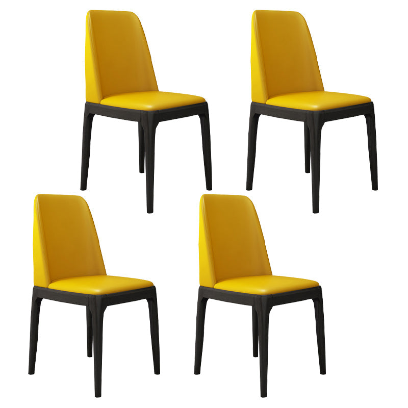 Wood Scandinavian Restaurant Side Chair Parsons Multi-color Dining Chair Yellow Black Set of 4 Clearhalo ' kitchen&dining_furn' 'Dining Chairs' 'Dining Tables & Seating' 'dining_chair' 'Furniture' 'furniture_dining_chair' 'Kitchen & Dining Furniture' 'kitchen' 3453730