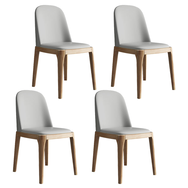 Wood Scandinavian Restaurant Side Chair Parsons Multi-color Dining Chair Grey Natural Wood Set of 4 Clearhalo ' kitchen&dining_furn' 'Dining Chairs' 'Dining Tables & Seating' 'dining_chair' 'Furniture' 'furniture_dining_chair' 'Kitchen & Dining Furniture' 'kitchen' 3453736
