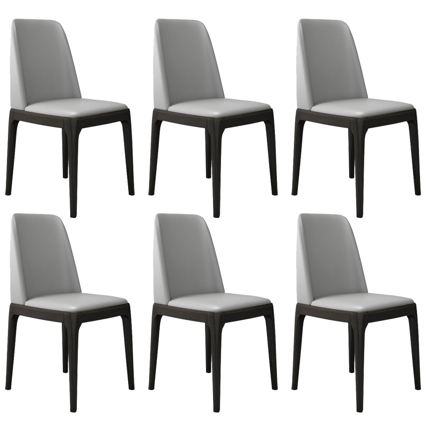 Wood Scandinavian Restaurant Side Chair Parsons Multi-color Dining Chair Grey Black Set of 6 Clearhalo ' kitchen&dining_furn' 'Dining Chairs' 'Dining Tables & Seating' 'dining_chair' 'Furniture' 'furniture_dining_chair' 'Kitchen & Dining Furniture' 'kitchen' 3453743