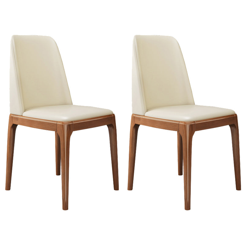 Wood Scandinavian Restaurant Side Chair Parsons Multi-color Dining Chair Yellow Walnut Set of 2 Clearhalo ' kitchen&dining_furn' 'Dining Chairs' 'Dining Tables & Seating' 'dining_chair' 'Furniture' 'furniture_dining_chair' 'Kitchen & Dining Furniture' 'kitchen' 3453745