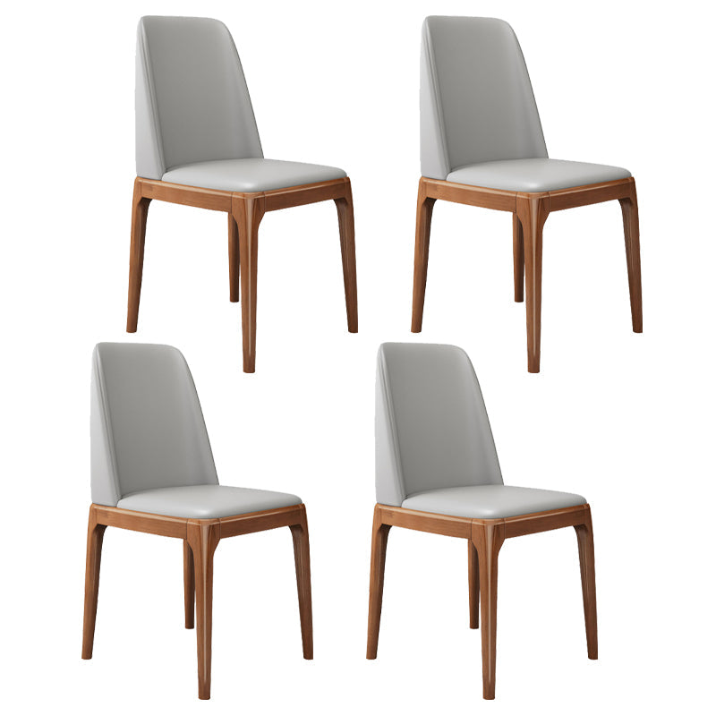 Wood Scandinavian Restaurant Side Chair Parsons Multi-color Dining Chair Grey Walnut Set of 4 Clearhalo ' kitchen&dining_furn' 'Dining Chairs' 'Dining Tables & Seating' 'dining_chair' 'Furniture' 'furniture_dining_chair' 'Kitchen & Dining Furniture' 'kitchen' 3453754