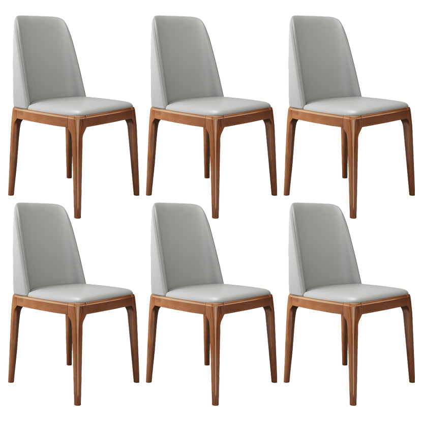 Wood Scandinavian Restaurant Side Chair Parsons Multi-color Dining Chair Grey Walnut Set of 6 Clearhalo ' kitchen&dining_furn' 'Dining Chairs' 'Dining Tables & Seating' 'dining_chair' 'Furniture' 'furniture_dining_chair' 'Kitchen & Dining Furniture' 'kitchen' 3453755