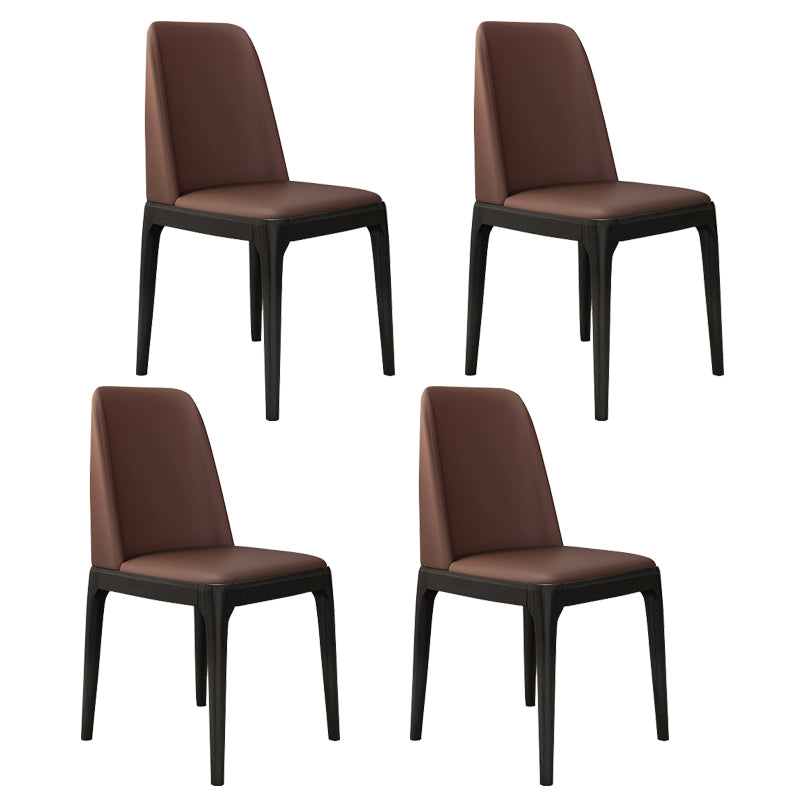 Wood Scandinavian Restaurant Side Chair Parsons Multi-color Dining Chair Coffee Black Set of 4 Clearhalo ' kitchen&dining_furn' 'Dining Chairs' 'Dining Tables & Seating' 'dining_chair' 'Furniture' 'furniture_dining_chair' 'Kitchen & Dining Furniture' 'kitchen' 3453757