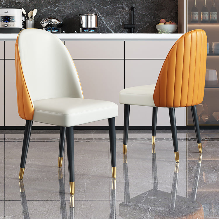 Nordic Style Leather Dining Room Chair Home Side Parsons Chair for Kitchen Clearhalo ' kitchen&dining_furn' 'Dining Chairs' 'Dining Tables & Seating' 'dining_chair' 'Furniture' 'furniture_dining_chair' 'Kitchen & Dining Furniture' 'kitchen' 3453759