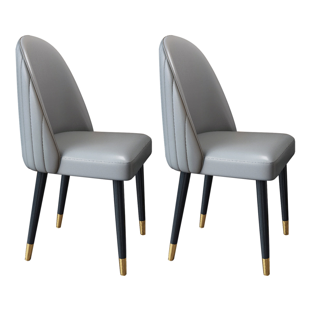 Nordic Style Leather Dining Room Chair Home Side Parsons Chair for Kitchen Grey Set of 2 Clearhalo ' kitchen&dining_furn' 'Dining Chairs' 'Dining Tables & Seating' 'dining_chair' 'Furniture' 'furniture_dining_chair' 'Kitchen & Dining Furniture' 'kitchen' 3453760