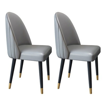 Nordic Style Leather Dining Room Chair Home Side Parsons Chair for Kitchen Grey Set of 2 Clearhalo ' kitchen&dining_furn' 'Dining Chairs' 'Dining Tables & Seating' 'dining_chair' 'Furniture' 'furniture_dining_chair' 'Kitchen & Dining Furniture' 'kitchen' 3453760