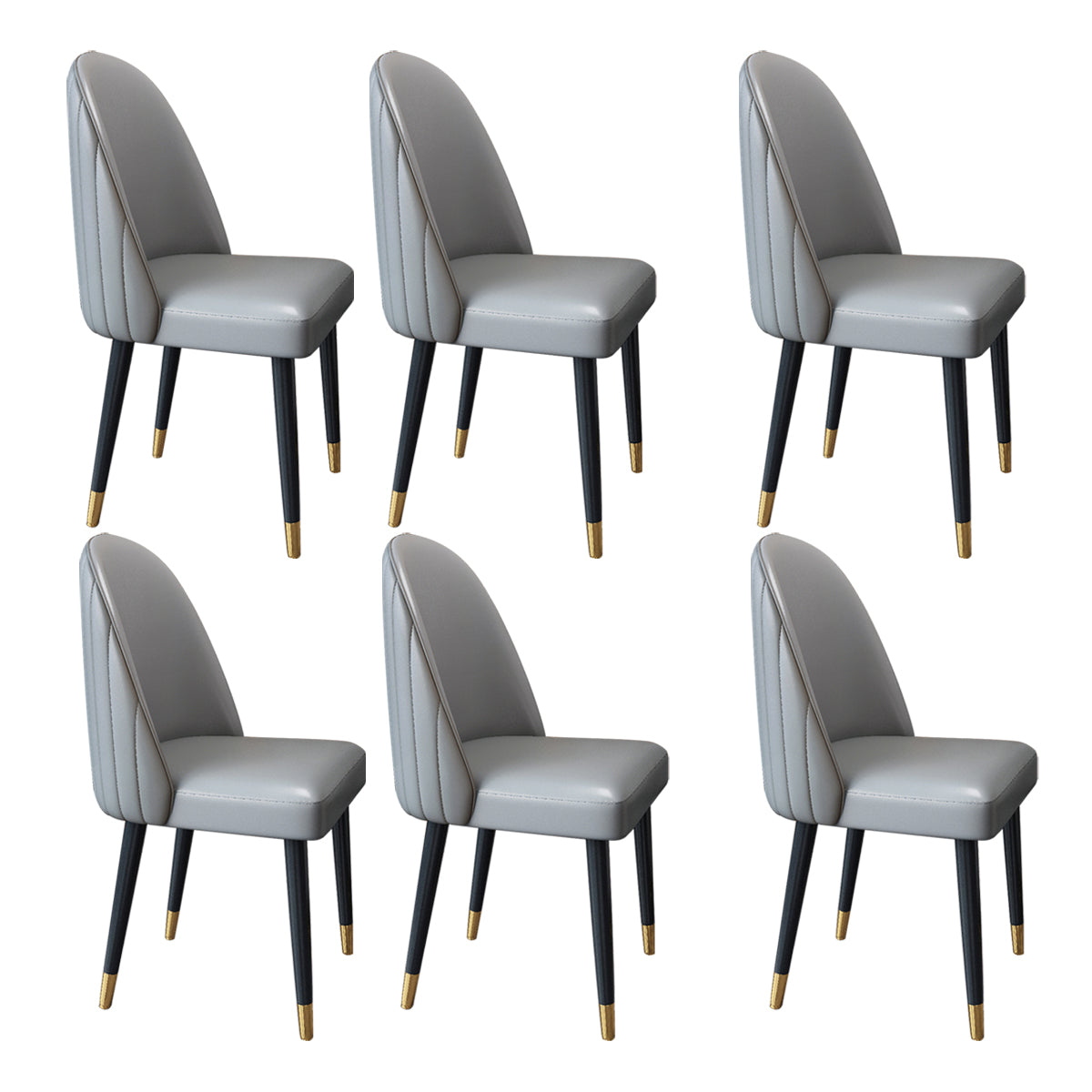 Nordic Style Leather Dining Room Chair Home Side Parsons Chair for Kitchen Grey Set of 6 Clearhalo ' kitchen&dining_furn' 'Dining Chairs' 'Dining Tables & Seating' 'dining_chair' 'Furniture' 'furniture_dining_chair' 'Kitchen & Dining Furniture' 'kitchen' 3453763