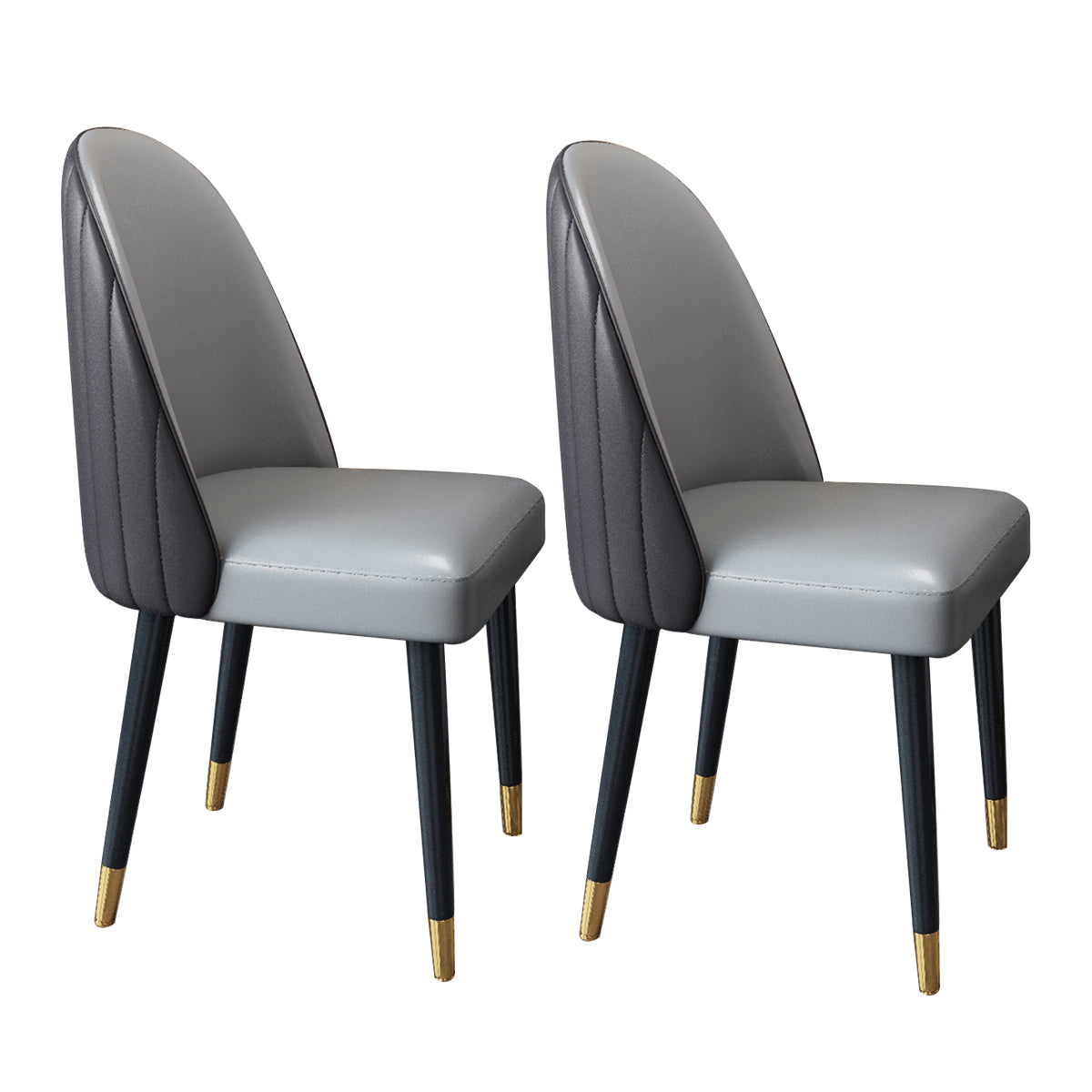 Nordic Style Leather Dining Room Chair Home Side Parsons Chair for Kitchen Gray Coffee Set of 2 Clearhalo ' kitchen&dining_furn' 'Dining Chairs' 'Dining Tables & Seating' 'dining_chair' 'Furniture' 'furniture_dining_chair' 'Kitchen & Dining Furniture' 'kitchen' 3453778
