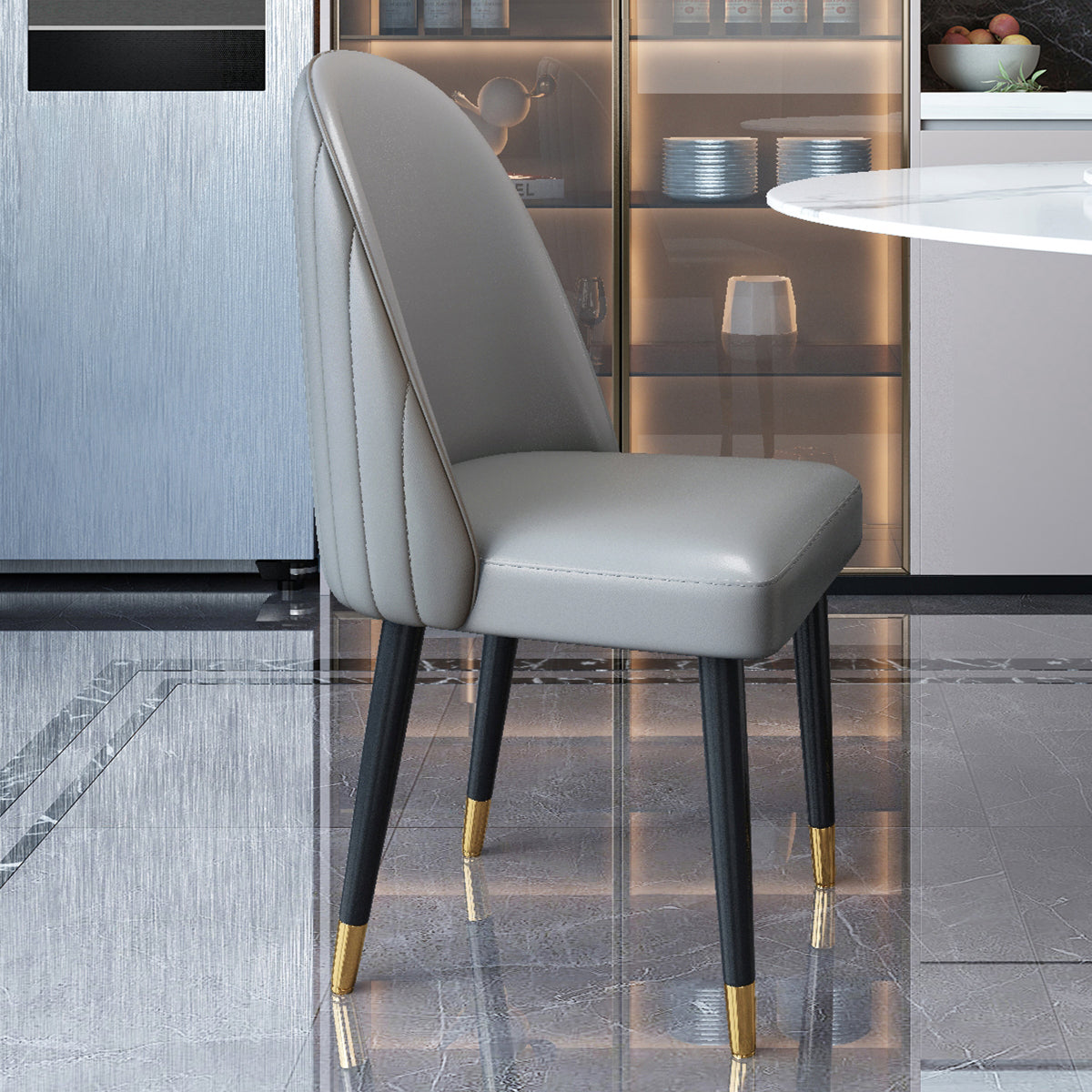 Nordic Style Leather Dining Room Chair Home Side Parsons Chair for Kitchen Clearhalo ' kitchen&dining_furn' 'Dining Chairs' 'Dining Tables & Seating' 'dining_chair' 'Furniture' 'furniture_dining_chair' 'Kitchen & Dining Furniture' 'kitchen' 3453779