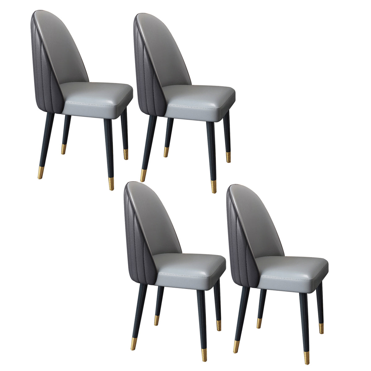 Nordic Style Leather Dining Room Chair Home Side Parsons Chair for Kitchen Gray Coffee Set of 4 Clearhalo ' kitchen&dining_furn' 'Dining Chairs' 'Dining Tables & Seating' 'dining_chair' 'Furniture' 'furniture_dining_chair' 'Kitchen & Dining Furniture' 'kitchen' 3453780