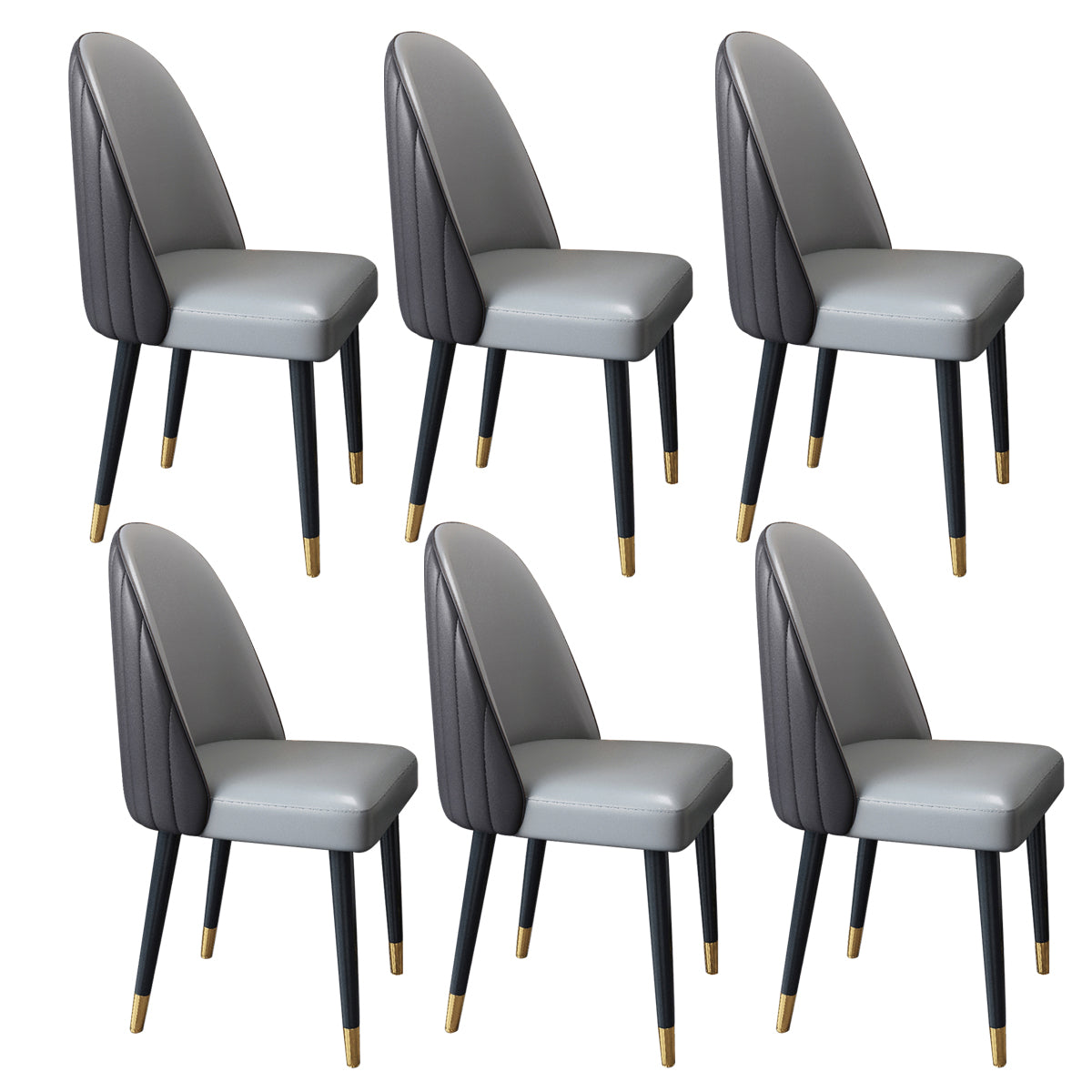 Nordic Style Leather Dining Room Chair Home Side Parsons Chair for Kitchen Gray Coffee Set of 6 Clearhalo ' kitchen&dining_furn' 'Dining Chairs' 'Dining Tables & Seating' 'dining_chair' 'Furniture' 'furniture_dining_chair' 'Kitchen & Dining Furniture' 'kitchen' 3453782