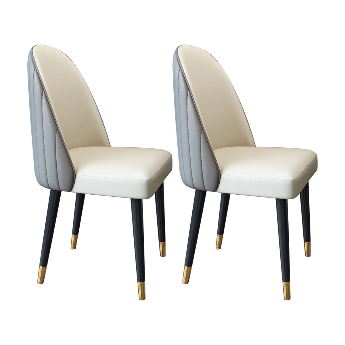 Nordic Style Leather Dining Room Chair Home Side Parsons Chair for Kitchen Gray-White Set of 2 Clearhalo ' kitchen&dining_furn' 'Dining Chairs' 'Dining Tables & Seating' 'dining_chair' 'Furniture' 'furniture_dining_chair' 'Kitchen & Dining Furniture' 'kitchen' 3453793