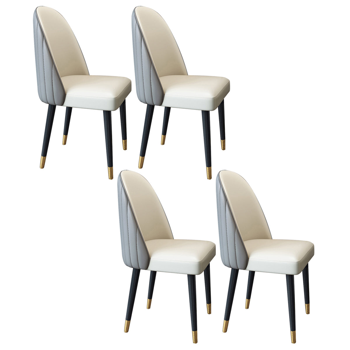 Nordic Style Leather Dining Room Chair Home Side Parsons Chair for Kitchen Gray-White Set of 4 Clearhalo ' kitchen&dining_furn' 'Dining Chairs' 'Dining Tables & Seating' 'dining_chair' 'Furniture' 'furniture_dining_chair' 'Kitchen & Dining Furniture' 'kitchen' 3453794