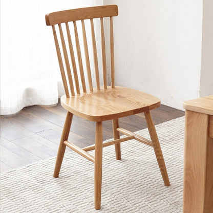 Modern Kitchen Wood Square Dining Chair Windsor Back Side Chair for Home Use Natural 1 Piece Clearhalo ' kitchen&dining_furn' 'Dining Chairs' 'Dining Tables & Seating' 'dining_chair' 'Furniture' 'furniture_dining_chair' 'Kitchen & Dining Furniture' 'kitchen' 3453801