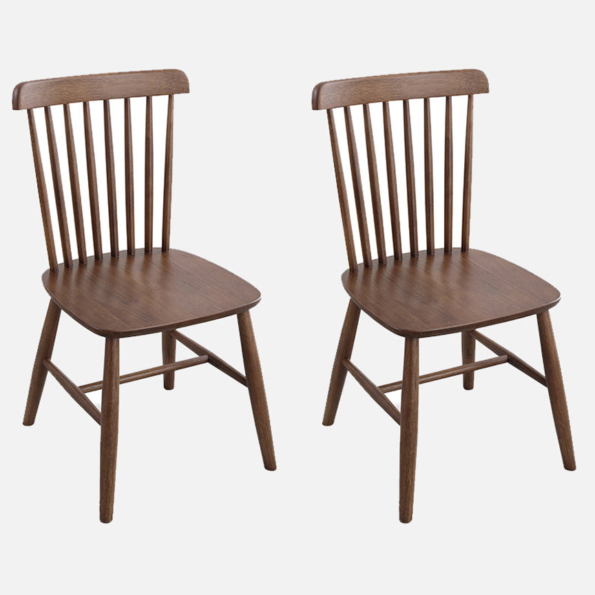 Modern Kitchen Wood Square Dining Chair Windsor Back Side Chair for Home Use Walnut Set of 2 Clearhalo ' kitchen&dining_furn' 'Dining Chairs' 'Dining Tables & Seating' 'dining_chair' 'Furniture' 'furniture_dining_chair' 'Kitchen & Dining Furniture' 'kitchen' 3453803