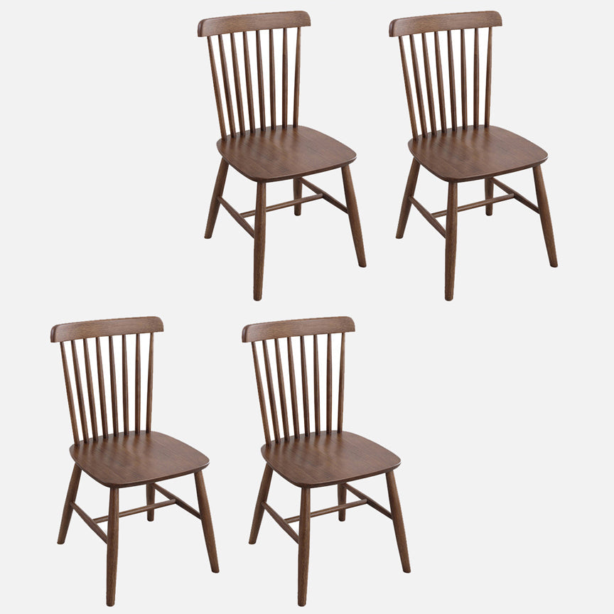 Modern Kitchen Wood Square Dining Chair Windsor Back Side Chair for Home Use Walnut Set of 4 Clearhalo ' kitchen&dining_furn' 'Dining Chairs' 'Dining Tables & Seating' 'dining_chair' 'Furniture' 'furniture_dining_chair' 'Kitchen & Dining Furniture' 'kitchen' 3453805