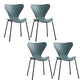 Modern Armless Side Chairs with 4 Black Finish Legs Plastic Solid Chairs for Home Use Green Black Set of 4 Clearhalo ' kitchen&dining_furn' 'Dining Chairs' 'Dining Tables & Seating' 'dining_chair' 'Furniture' 'furniture_dining_chair' 'Kitchen & Dining Furniture' 'kitchen' 3453817