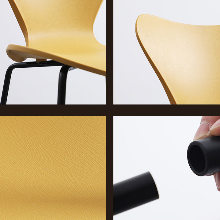 Modern Armless Side Chairs with 4 Black Finish Legs Plastic Solid Chairs for Home Use Clearhalo ' kitchen&dining_furn' 'Dining Chairs' 'Dining Tables & Seating' 'dining_chair' 'Furniture' 'furniture_dining_chair' 'Kitchen & Dining Furniture' 'kitchen' 3453826