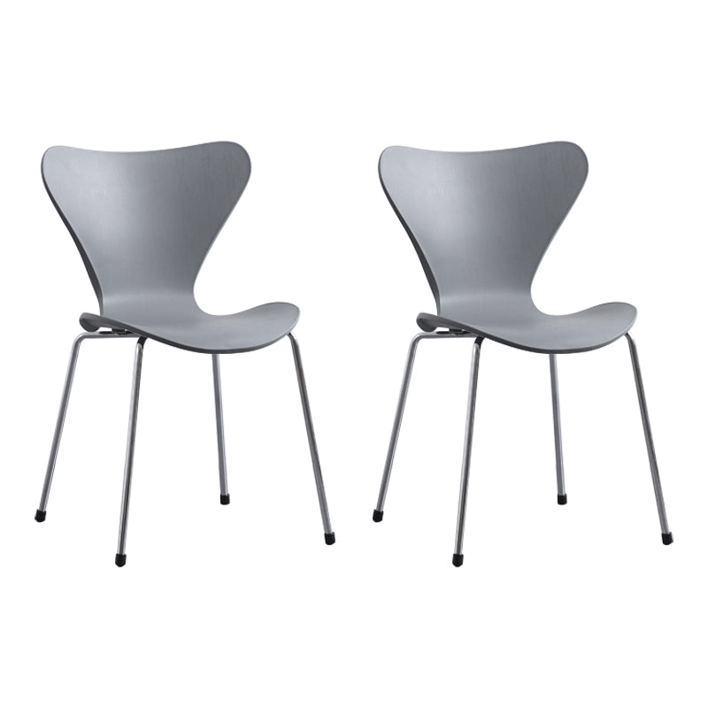 Modern Armless Side Chairs with 4 Black Finish Legs Plastic Solid Chairs for Home Use Grey Silver Set of 2 Clearhalo ' kitchen&dining_furn' 'Dining Chairs' 'Dining Tables & Seating' 'dining_chair' 'Furniture' 'furniture_dining_chair' 'Kitchen & Dining Furniture' 'kitchen' 3453833