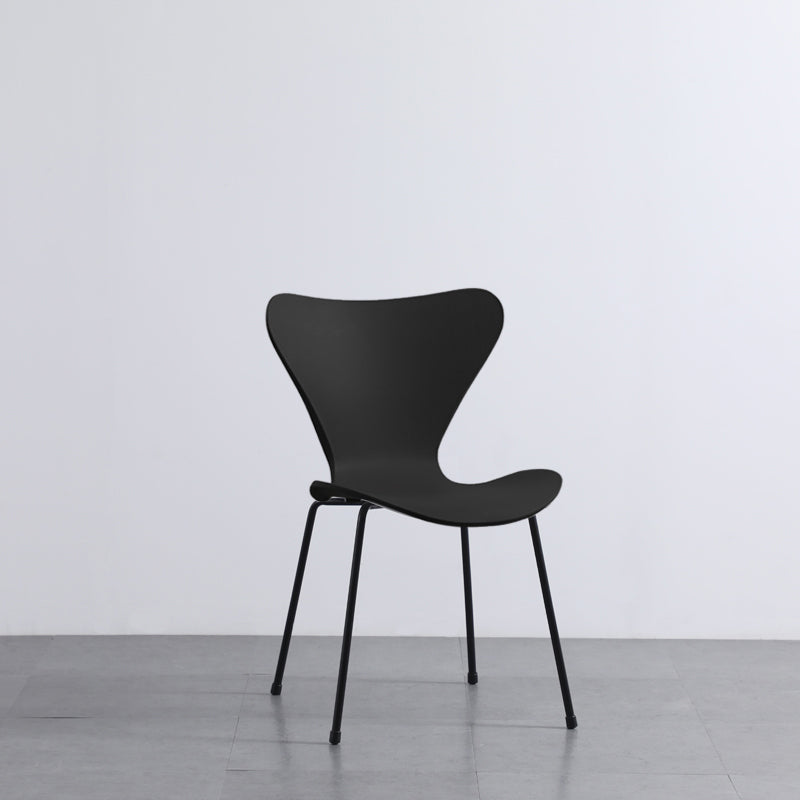 Modern Armless Side Chairs with 4 Black Finish Legs Plastic Solid Chairs for Home Use Clearhalo ' kitchen&dining_furn' 'Dining Chairs' 'Dining Tables & Seating' 'dining_chair' 'Furniture' 'furniture_dining_chair' 'Kitchen & Dining Furniture' 'kitchen' 3453834