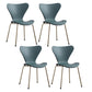 Modern Armless Side Chairs with 4 Black Finish Legs Plastic Solid Chairs for Home Use Green Brass Gold Set of 4 Clearhalo ' kitchen&dining_furn' 'Dining Chairs' 'Dining Tables & Seating' 'dining_chair' 'Furniture' 'furniture_dining_chair' 'Kitchen & Dining Furniture' 'kitchen' 3453841
