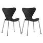 Modern Armless Side Chairs with 4 Black Finish Legs Plastic Solid Chairs for Home Use Black Silver Set of 2 Clearhalo ' kitchen&dining_furn' 'Dining Chairs' 'Dining Tables & Seating' 'dining_chair' 'Furniture' 'furniture_dining_chair' 'Kitchen & Dining Furniture' 'kitchen' 3453848
