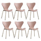 Modern Armless Side Chairs with 4 Black Finish Legs Plastic Solid Chairs for Home Use Pink Brass Gold Set of 6 Clearhalo ' kitchen&dining_furn' 'Dining Chairs' 'Dining Tables & Seating' 'dining_chair' 'Furniture' 'furniture_dining_chair' 'Kitchen & Dining Furniture' 'kitchen' 3453853