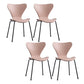 Modern Armless Side Chairs with 4 Black Finish Legs Plastic Solid Chairs for Home Use Pink Black Set of 4 Clearhalo ' kitchen&dining_furn' 'Dining Chairs' 'Dining Tables & Seating' 'dining_chair' 'Furniture' 'furniture_dining_chair' 'Kitchen & Dining Furniture' 'kitchen' 3453861