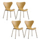 Modern Armless Side Chairs with 4 Black Finish Legs Plastic Solid Chairs for Home Use Yellow Brass Gold Set of 4 Clearhalo ' kitchen&dining_furn' 'Dining Chairs' 'Dining Tables & Seating' 'dining_chair' 'Furniture' 'furniture_dining_chair' 'Kitchen & Dining Furniture' 'kitchen' 3453867