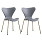 Modern Armless Side Chairs with 4 Black Finish Legs Plastic Solid Chairs for Home Use Grey Brass Gold Set of 2 Clearhalo ' kitchen&dining_furn' 'Dining Chairs' 'Dining Tables & Seating' 'dining_chair' 'Furniture' 'furniture_dining_chair' 'Kitchen & Dining Furniture' 'kitchen' 3453872