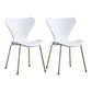 Modern Armless Side Chairs with 4 Black Finish Legs Plastic Solid Chairs for Home Use White Brass Gold Set of 2 Clearhalo ' kitchen&dining_furn' 'Dining Chairs' 'Dining Tables & Seating' 'dining_chair' 'Furniture' 'furniture_dining_chair' 'Kitchen & Dining Furniture' 'kitchen' 3453875