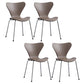 Modern Armless Side Chairs with 4 Black Finish Legs Plastic Solid Chairs for Home Use Brown Silver Set of 4 Clearhalo ' kitchen&dining_furn' 'Dining Chairs' 'Dining Tables & Seating' 'dining_chair' 'Furniture' 'furniture_dining_chair' 'Kitchen & Dining Furniture' 'kitchen' 3453879