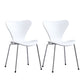Modern Armless Side Chairs with 4 Black Finish Legs Plastic Solid Chairs for Home Use White Silver Set of 2 Clearhalo ' kitchen&dining_furn' 'Dining Chairs' 'Dining Tables & Seating' 'dining_chair' 'Furniture' 'furniture_dining_chair' 'Kitchen & Dining Furniture' 'kitchen' 3453884